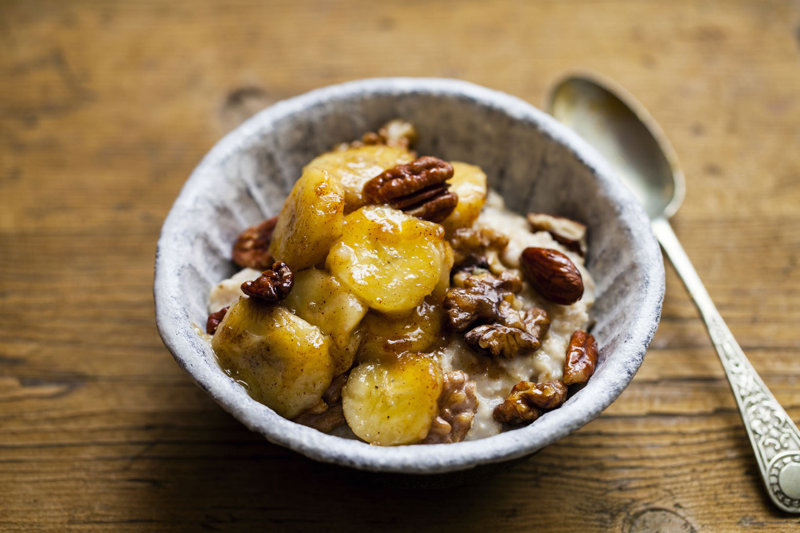 Bowl of oatmeal with fruit