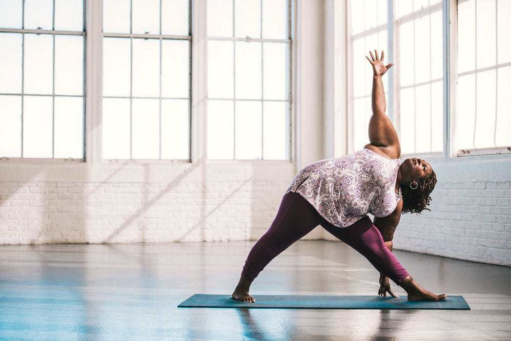 Woman in triangle pose