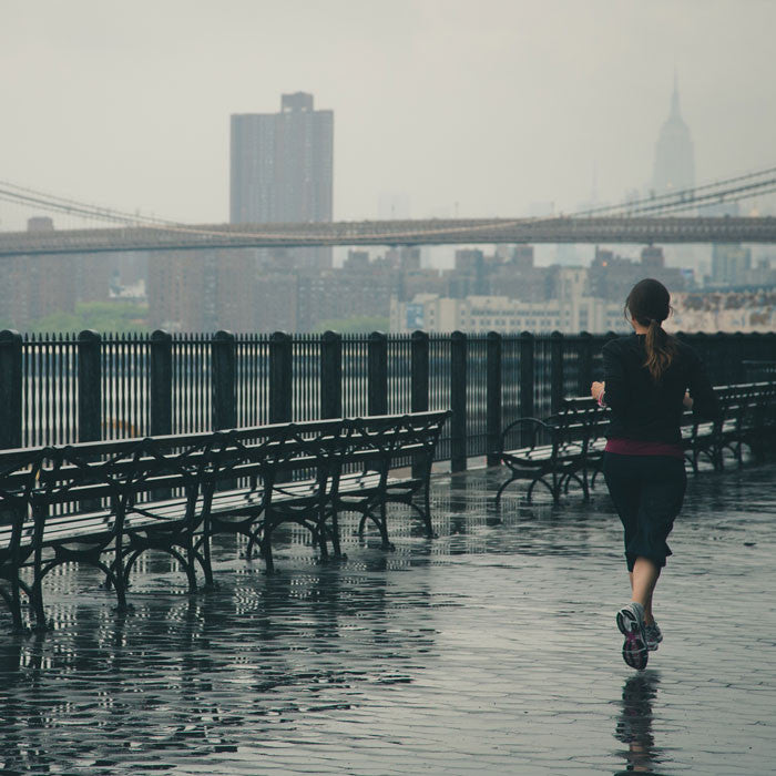 Woman running outside