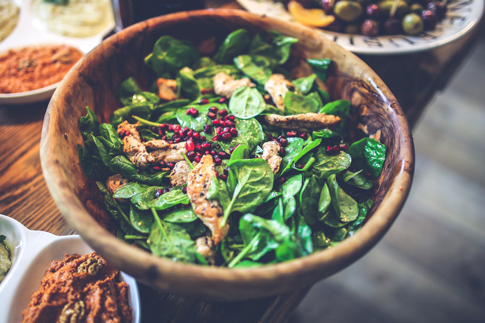 Spinach salad with chick