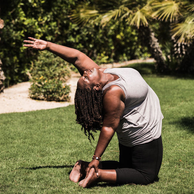 Woman in camel pose