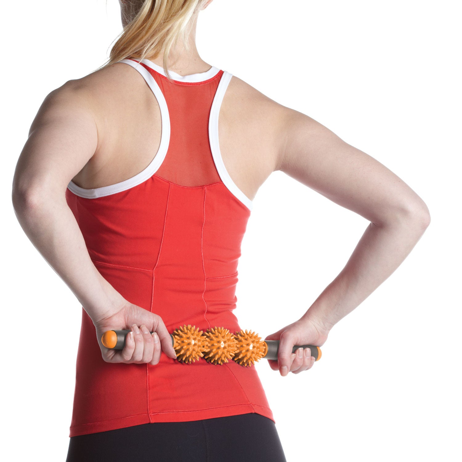 Lower back massage with the Restore Pressure Point Massager
