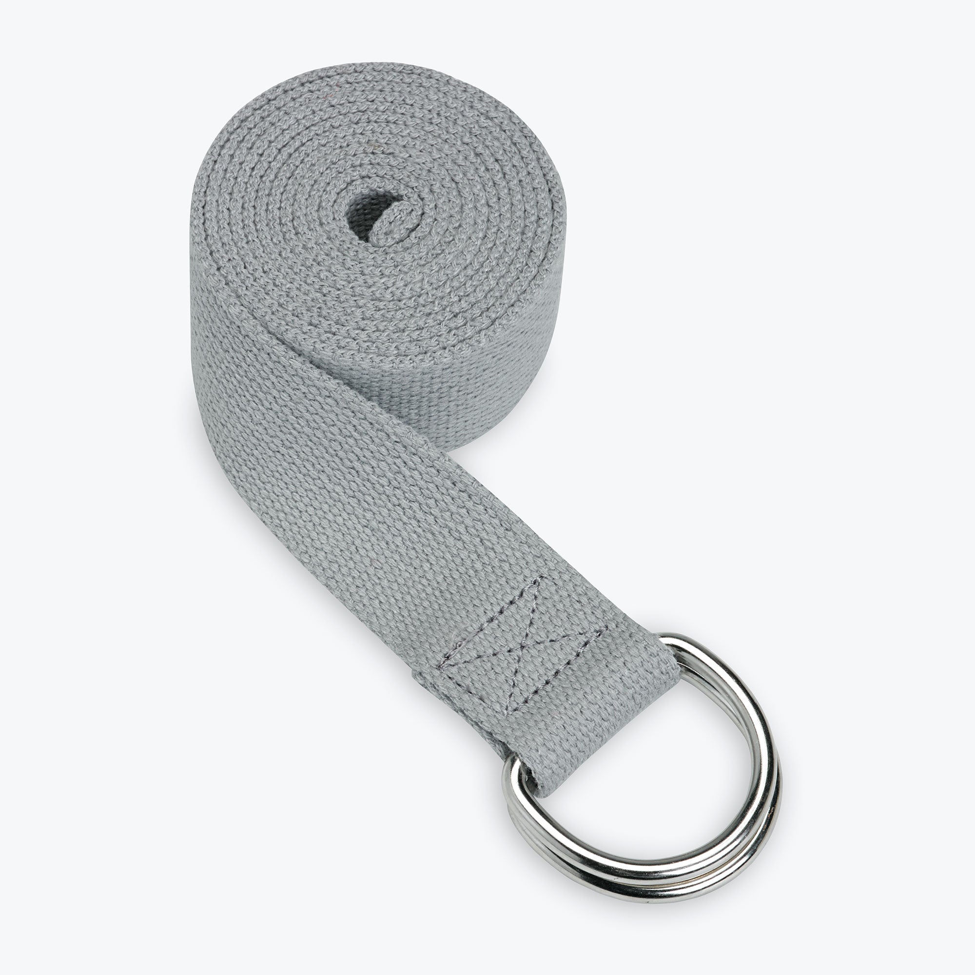 Gray 6 foot Cotton Yoga Strap