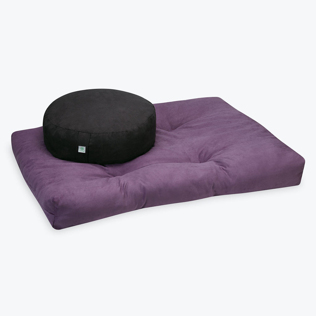 Purple Zabuton Floor Cushion with Black Zafu