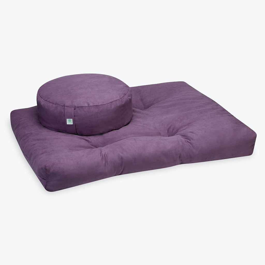 Purple Zabuton Floor Cushion with Purple Zafu