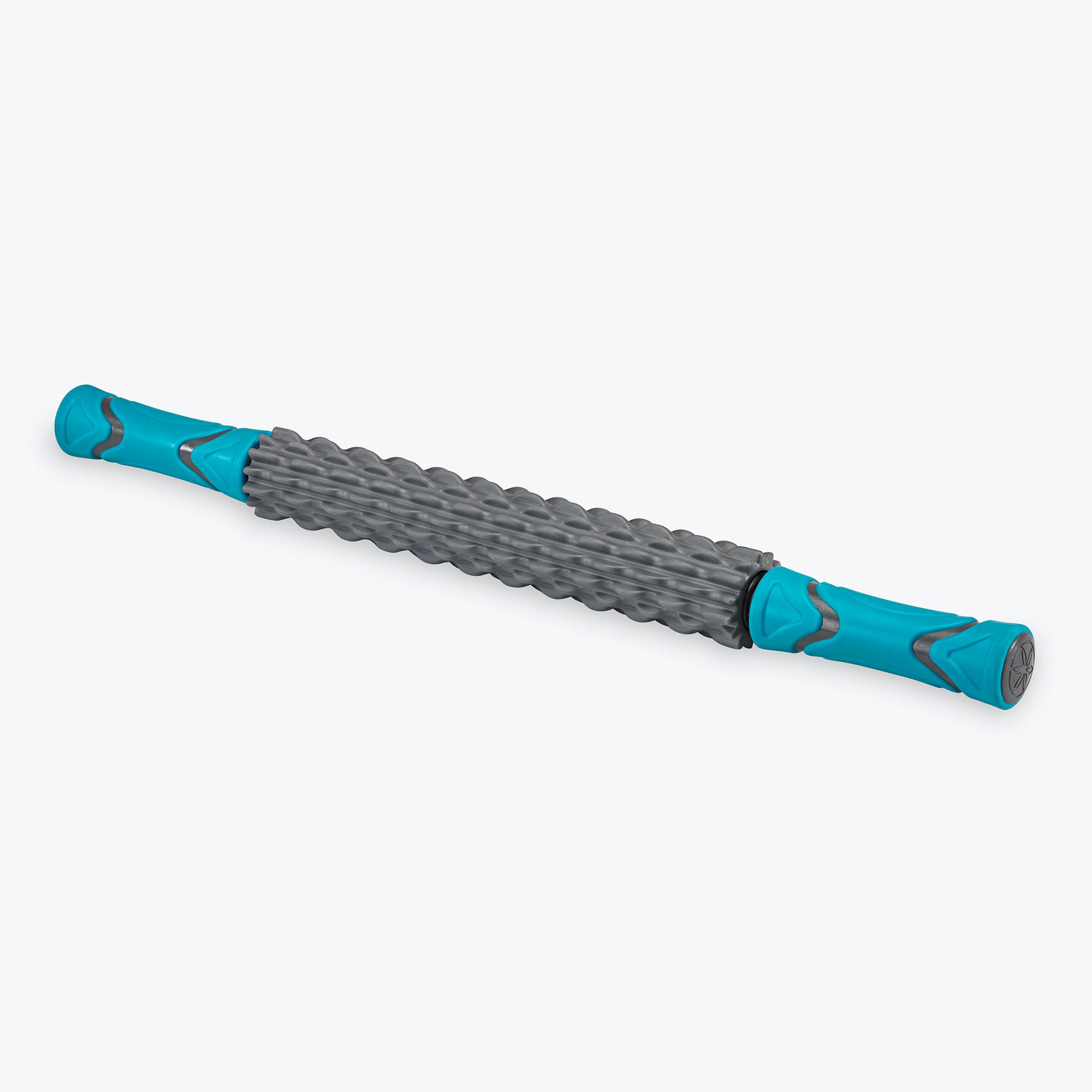 Deep tissue massage roller in grey and blue