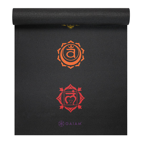 Premium Black Chakra Yoga Mat (6mm) - Gaiam