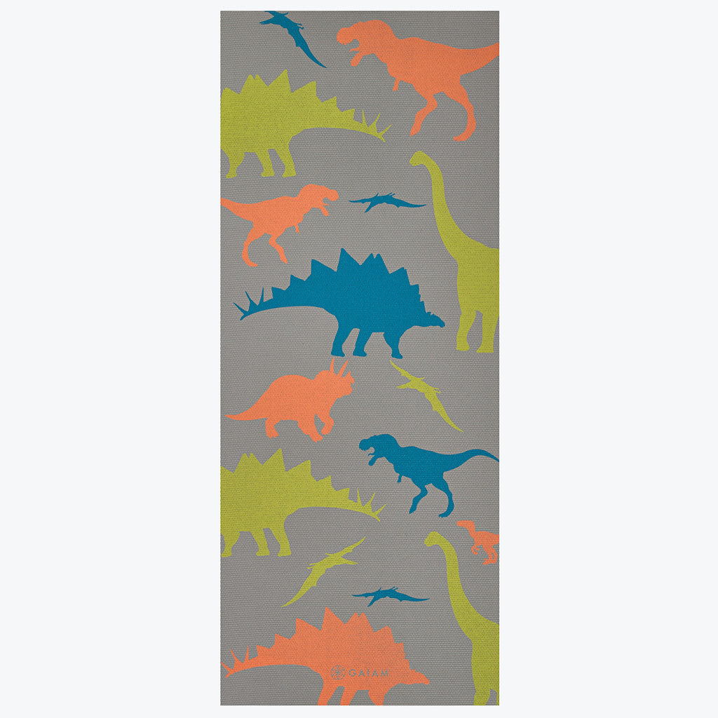 kids neon dinosaur yoga mat
