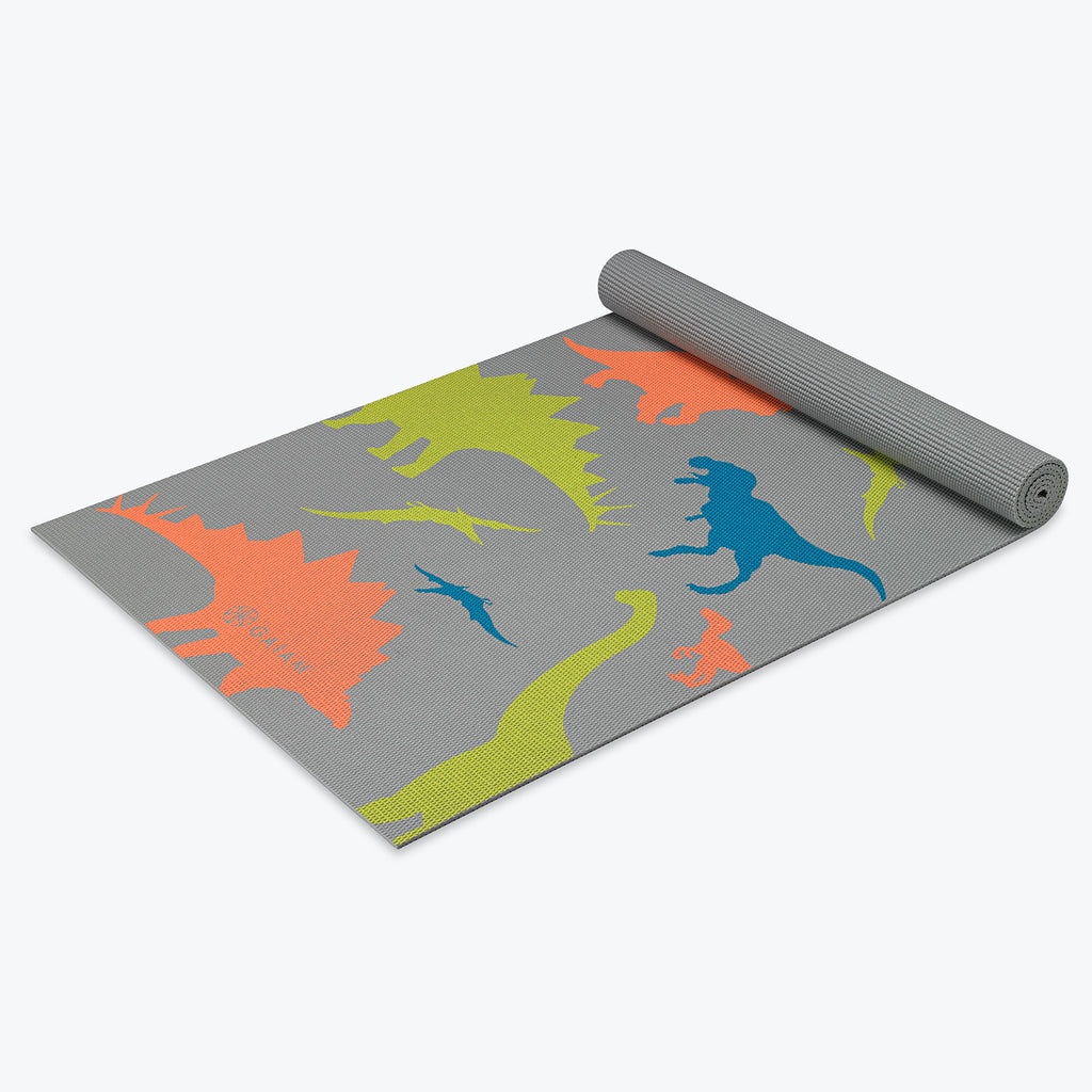 neon dinosaur yoga mat