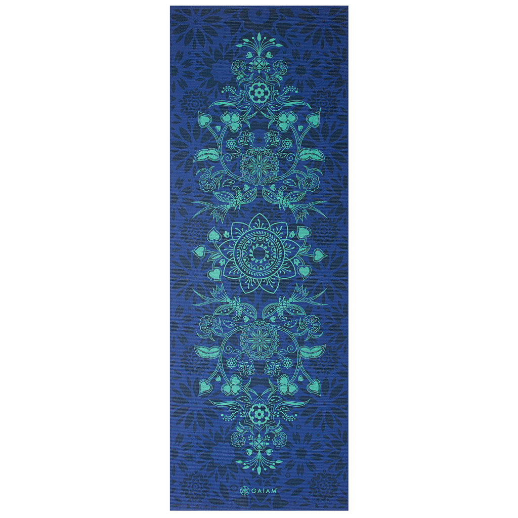 Premium Reversible Divine Impressions Yoga Mat (6mm) top flat