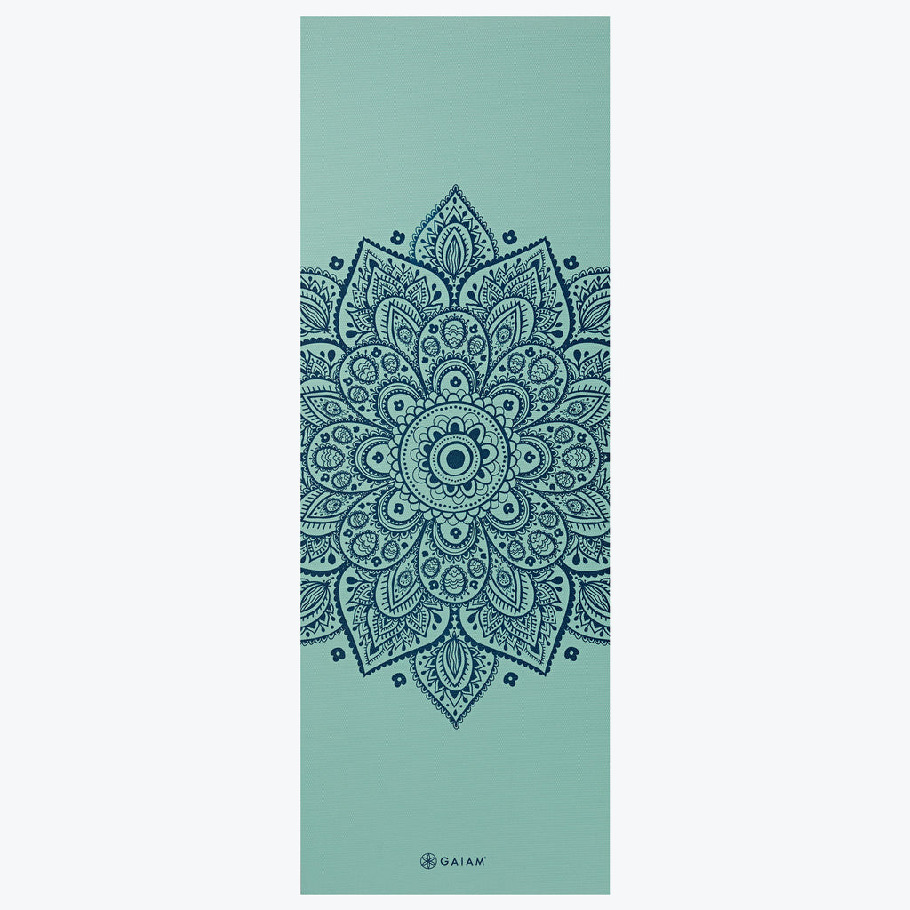 Citron Sundial Yoga Mat (5mm) in cool mint