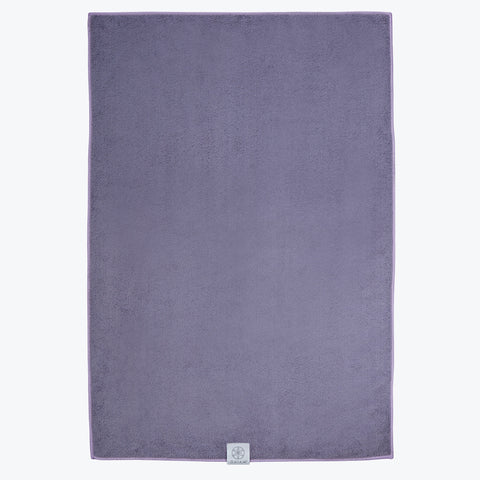purple hand towel rolled out