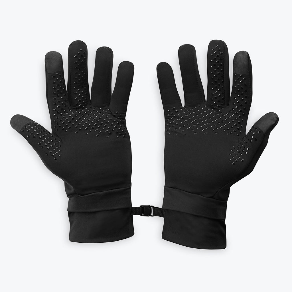 cold weather running gloves (large) snap closure
