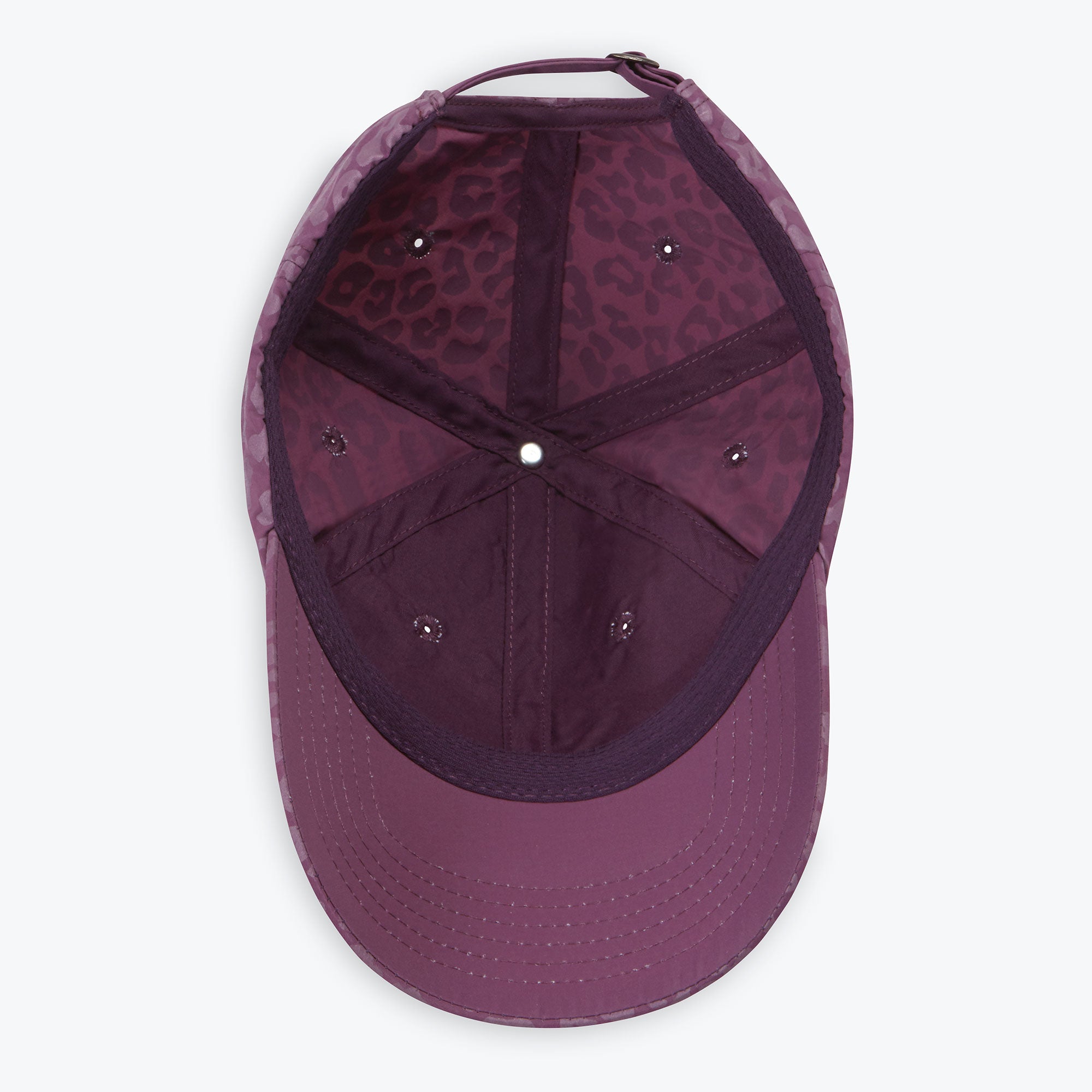 leopard print hat in pink inside