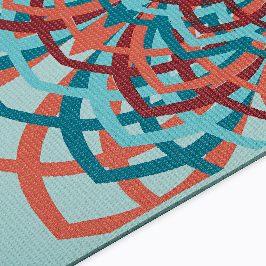 closeup of santorini yoga mat print