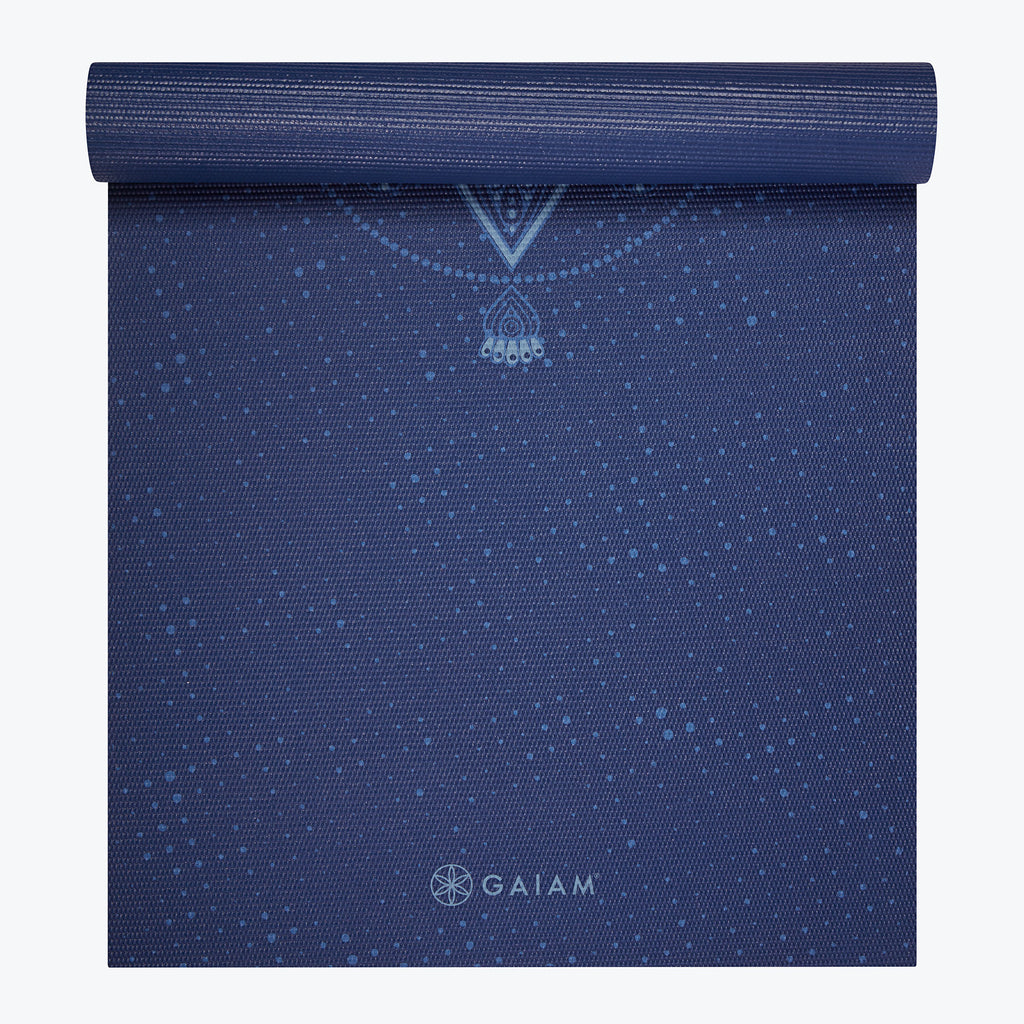 celestial blue yoga mat rolled up