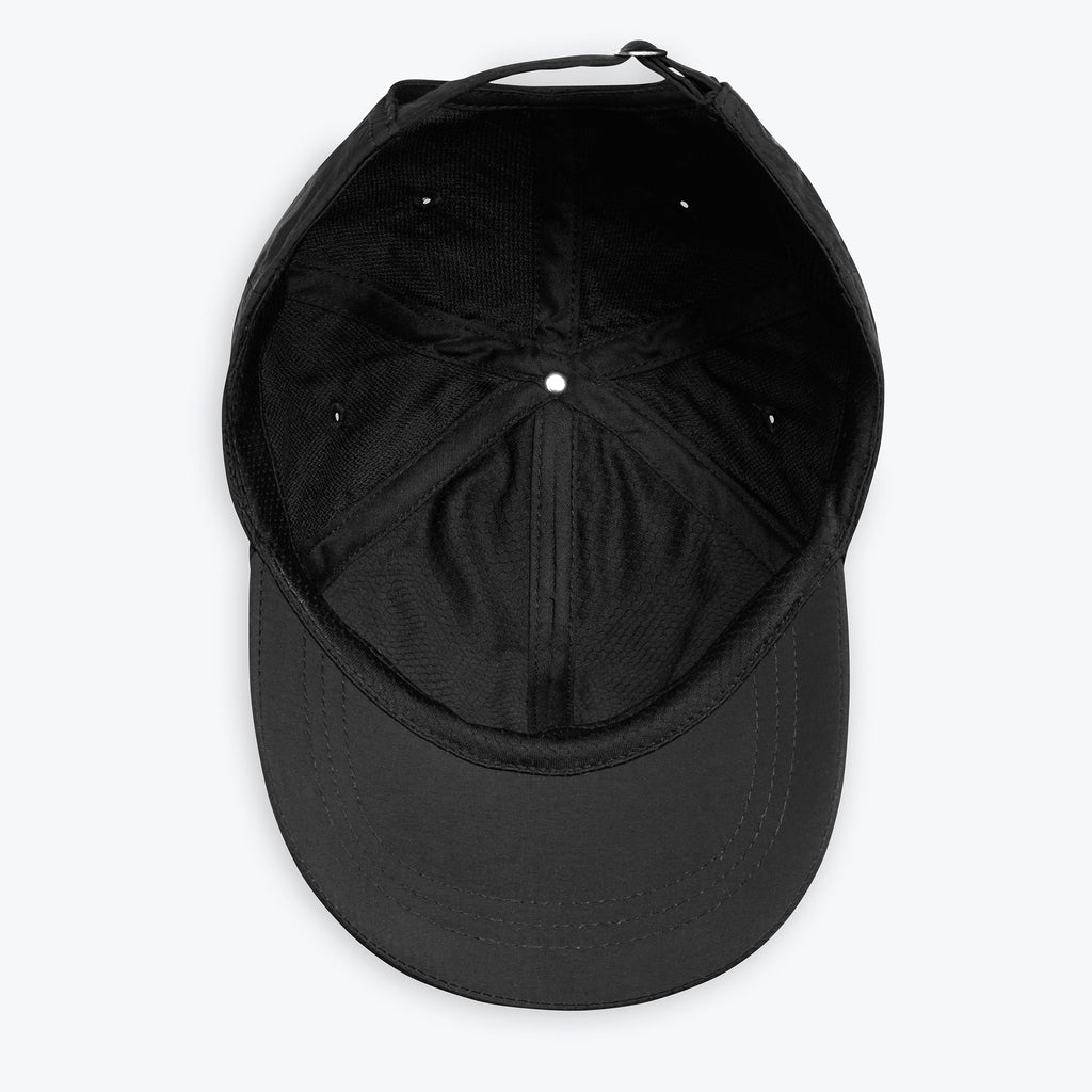 solara hat in black underneath view