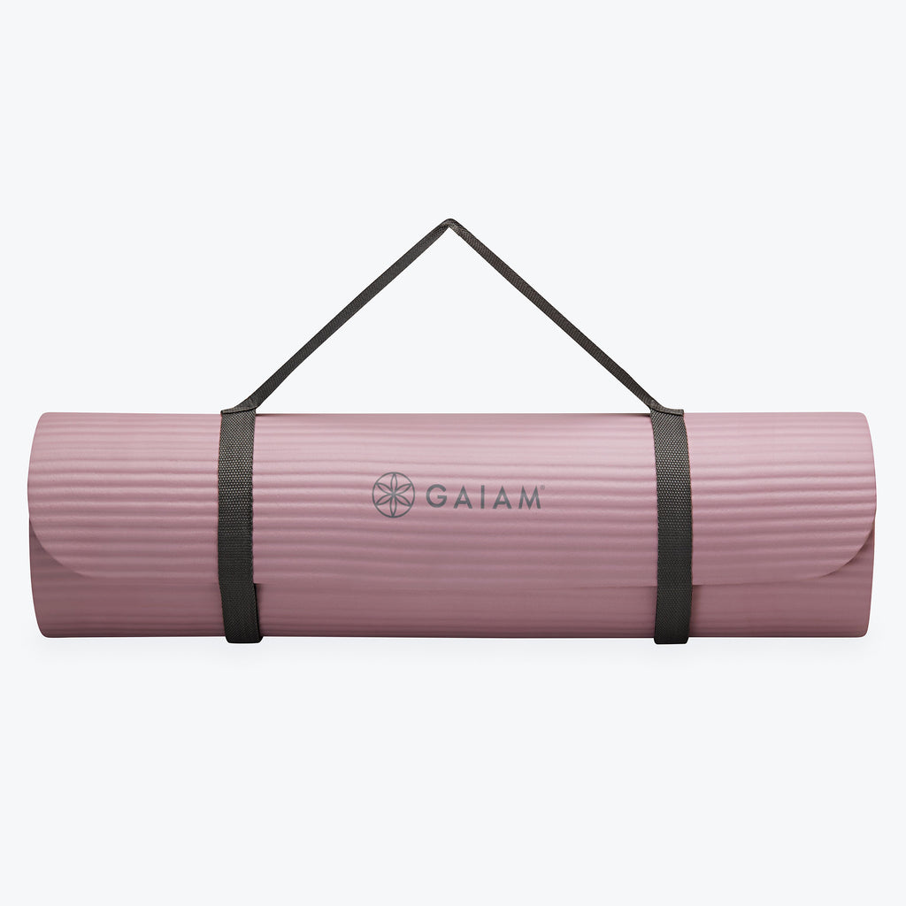 fitness mat purple with strap