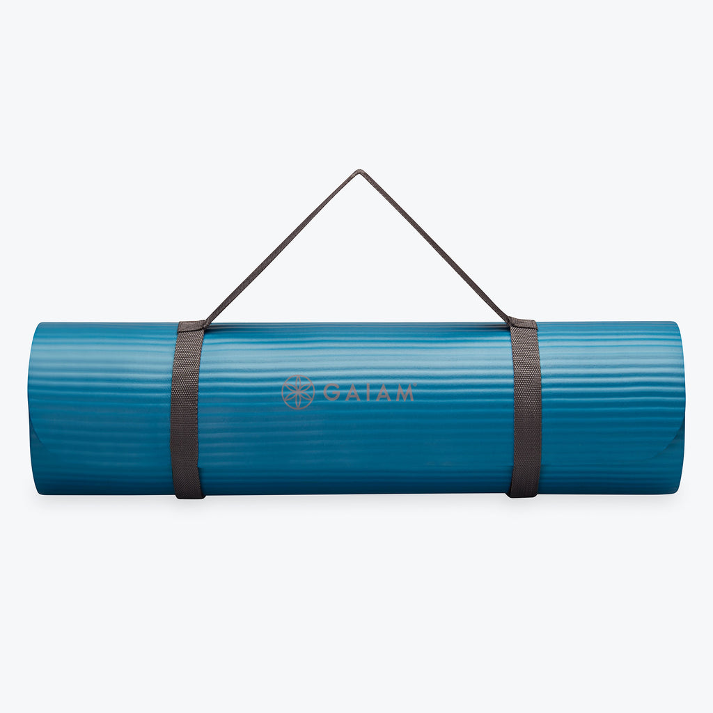fitness mat blue with strap