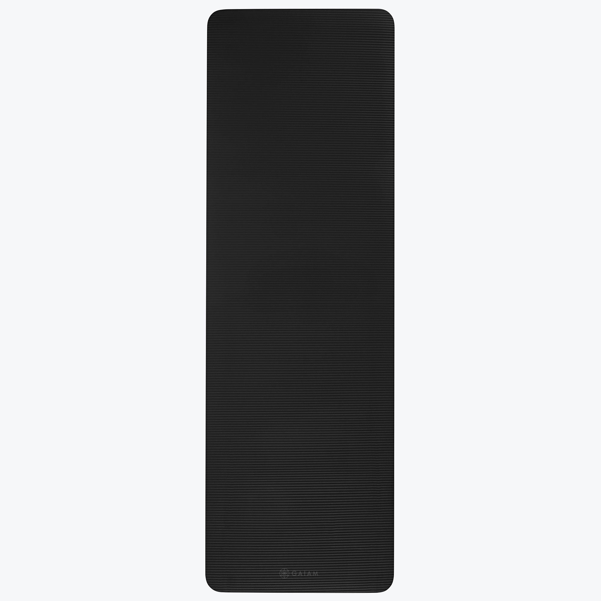 fitness mat black rolled out