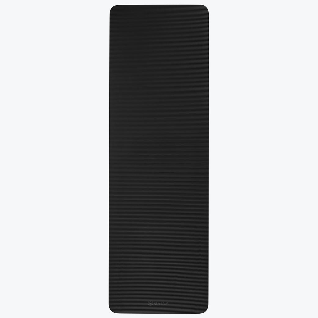 fitness mat black rolled out
