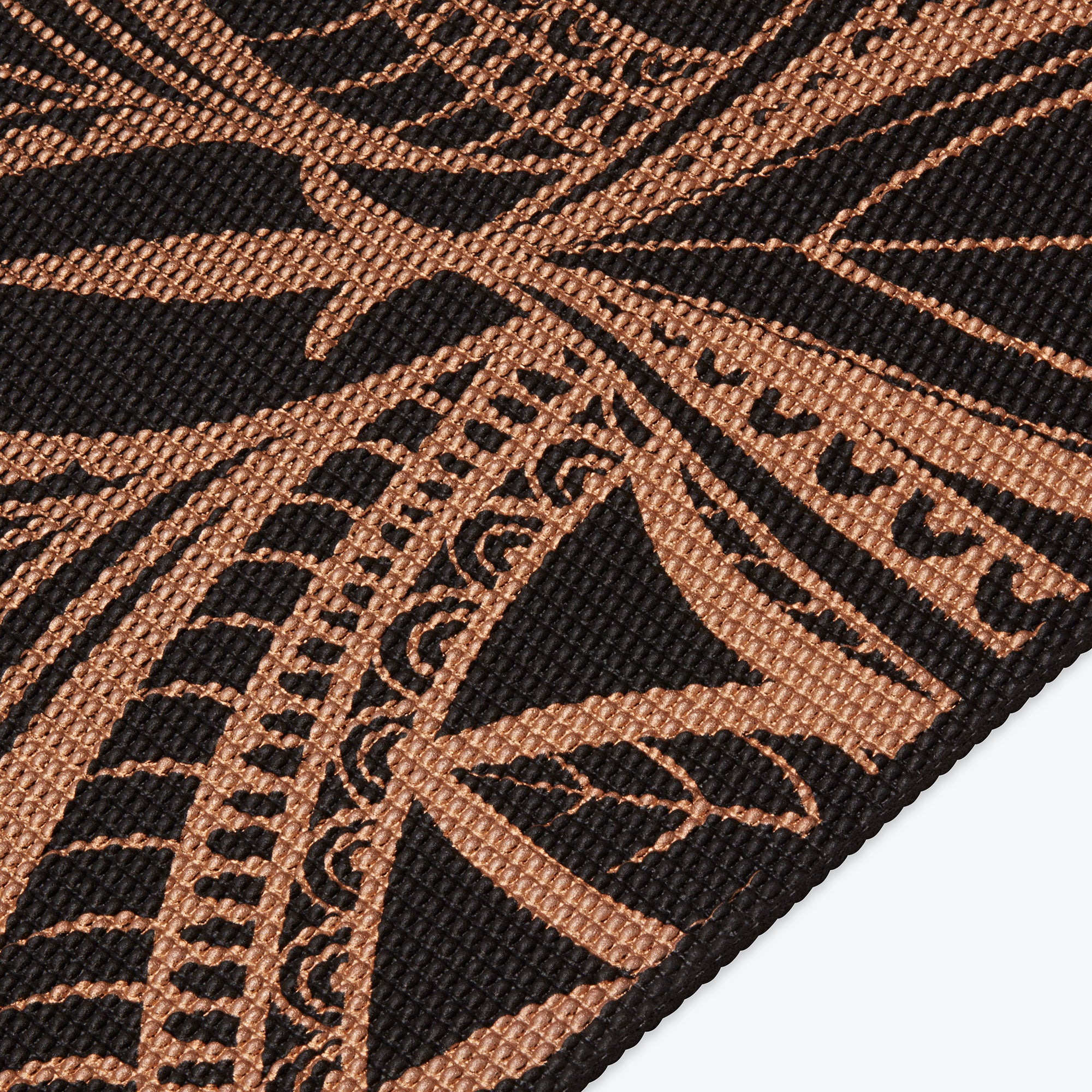 Marbled Bronze Medallion Yoga Mat metallic detail