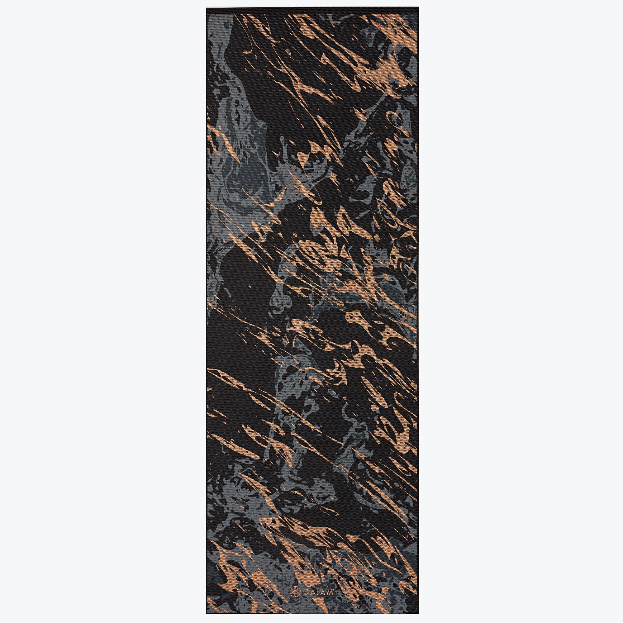 Marbled Bronze Medallion Yoga Mat rolled out