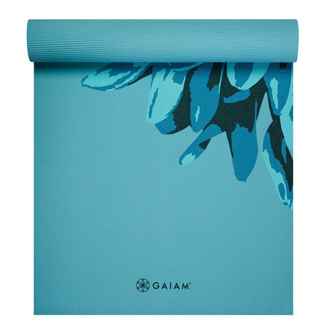 Gaiam Premium Vibrant Flourish Yoga Mat (6mm) top rolled