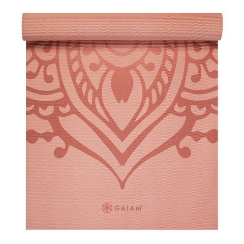 Cantaloupe Sundial Yoga Mat (5mm) top rolled