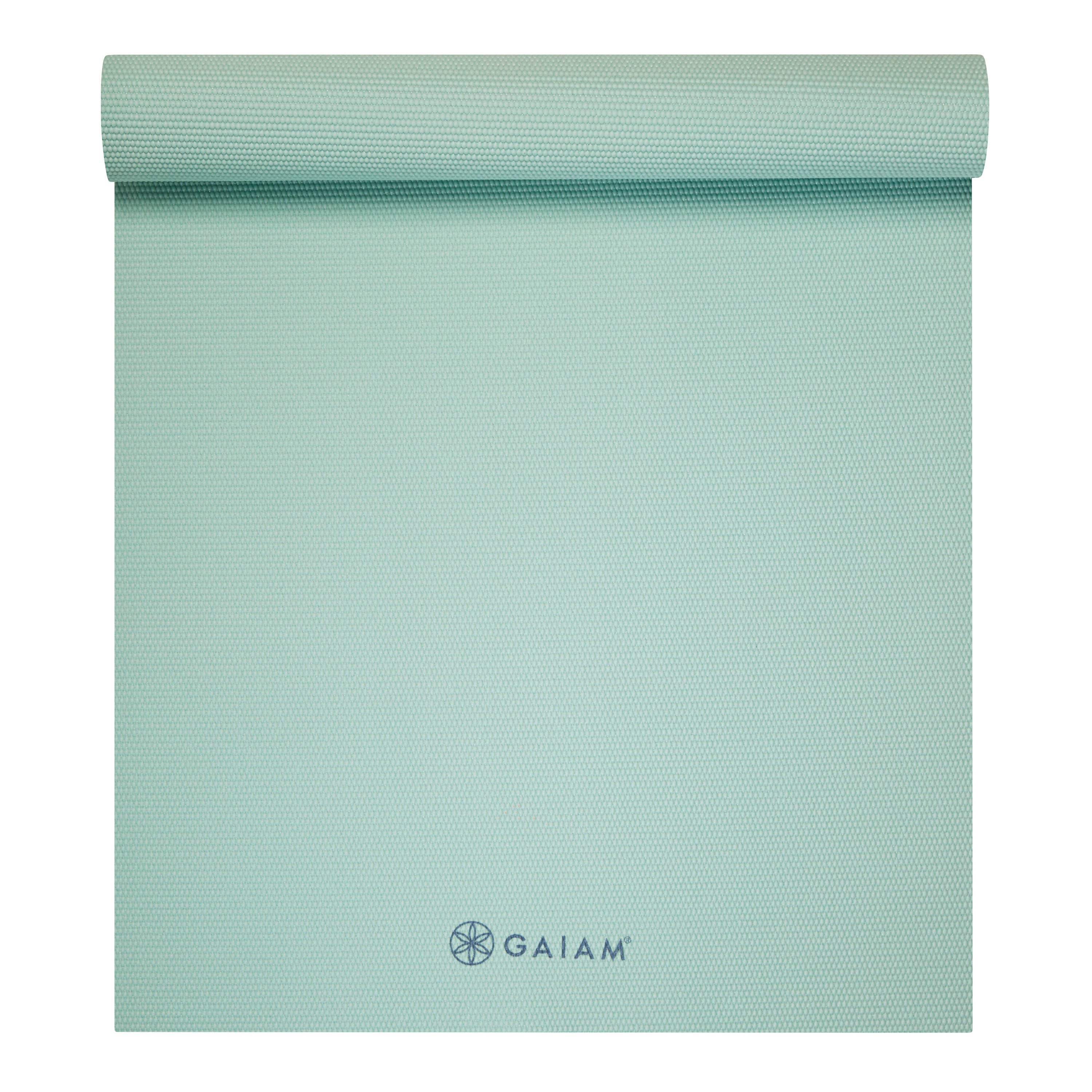 Classic Solid Color Yoga Mat (5mm) Morning Dew top rolled