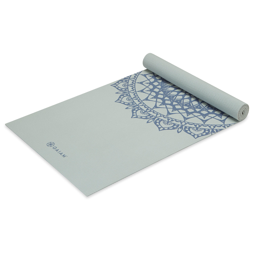 Printed Marrakesh Yoga Mat (5mm) Lakeside top rolled angle