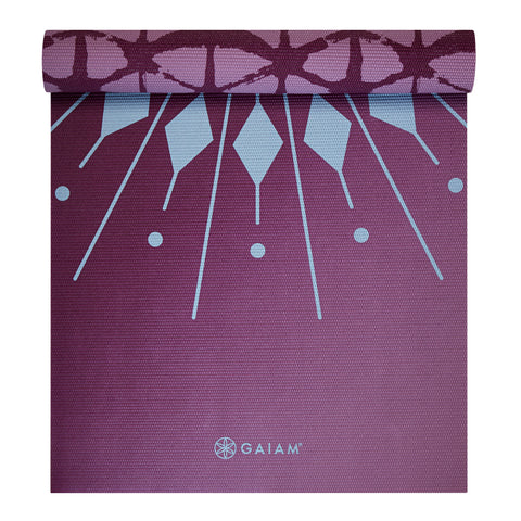 Premium Reversible Yoga Mat - Blissful Aura (6mm) top rollled