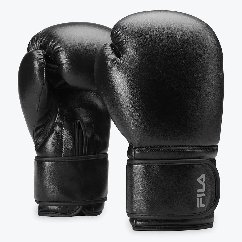 black boxing gloves angled view