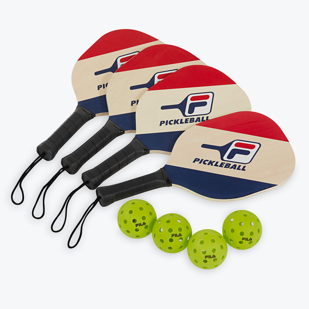 pickleball paddles and balls