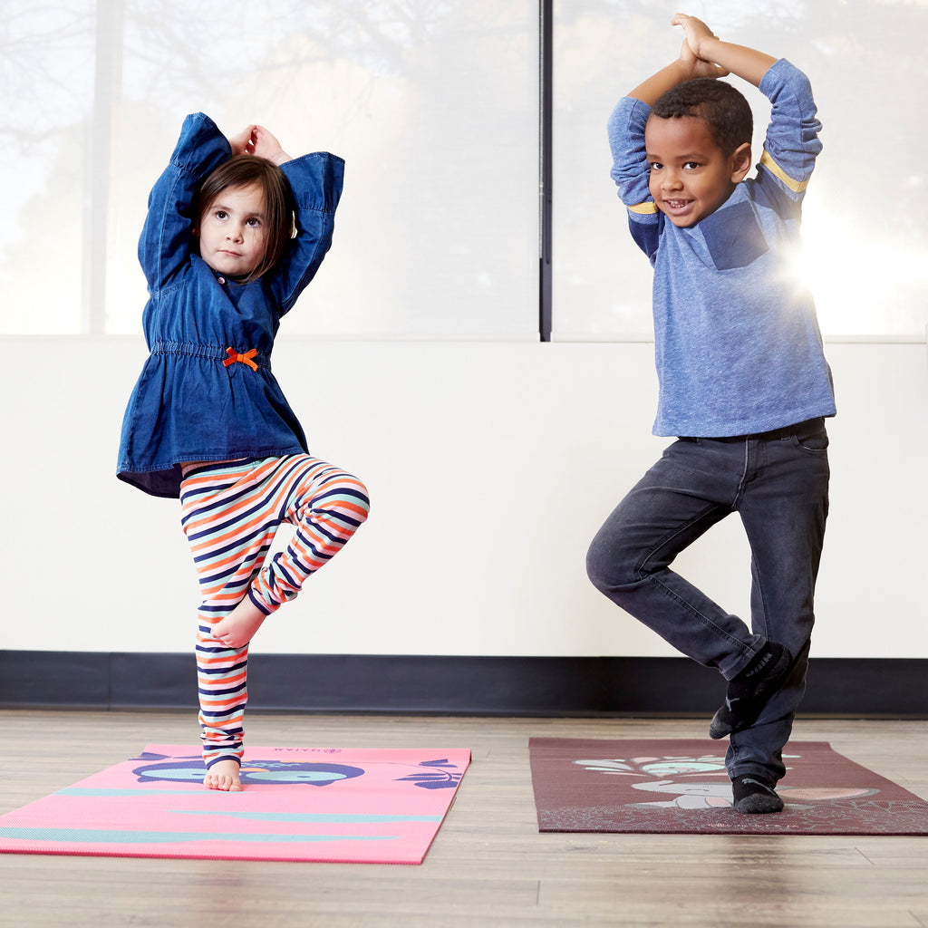 Tree Pose on the Kids Ears Yoga Mat