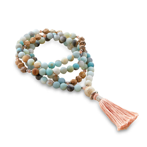 Silver & Sage Fabric Of Life Mala
