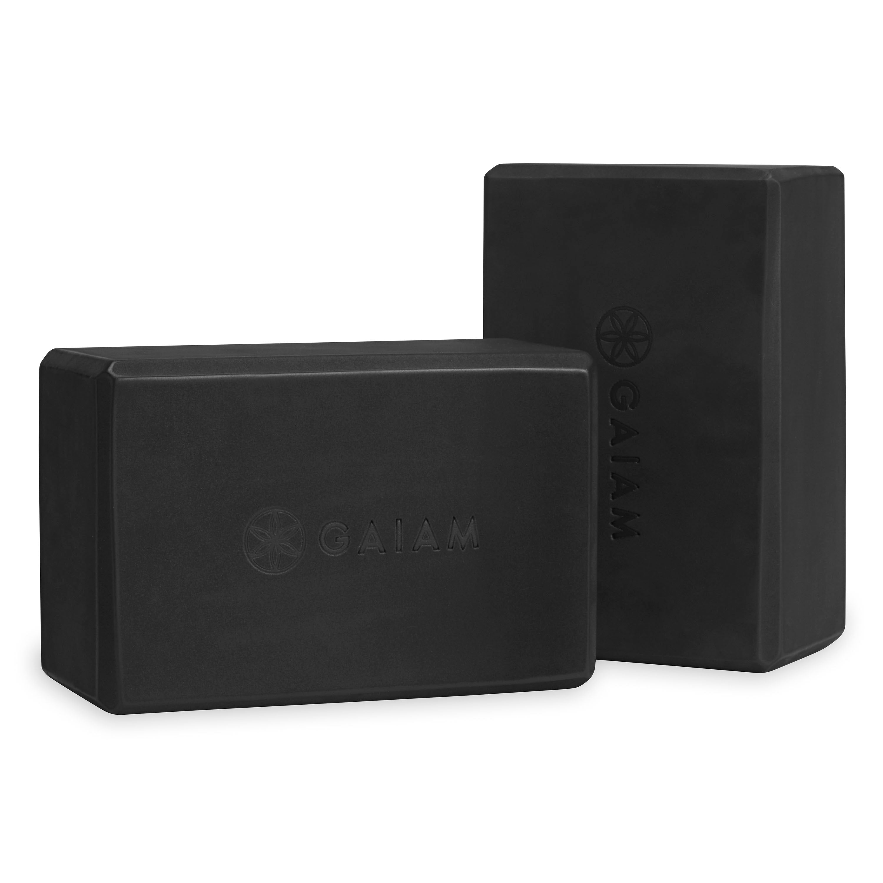 Yoga Block 2-Pack Black one on side