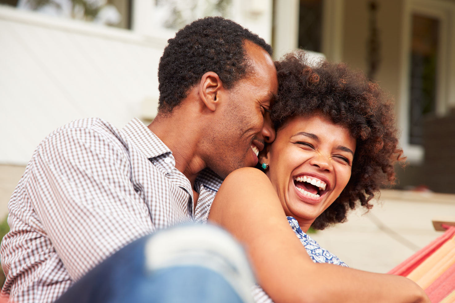 Couple laughing together