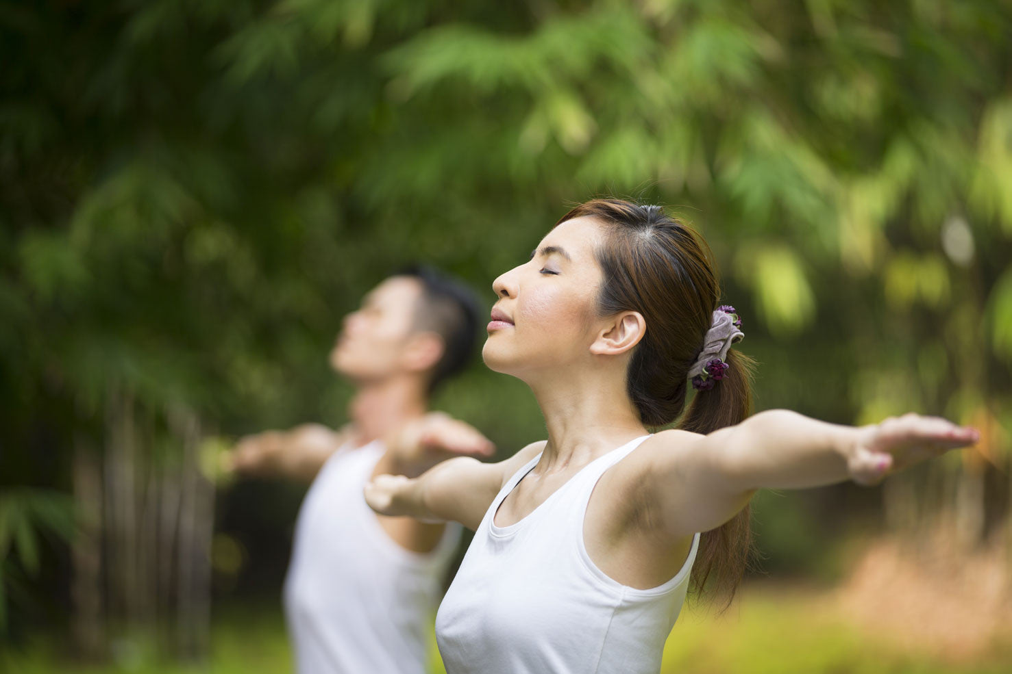 Couple practicing Tai Chi