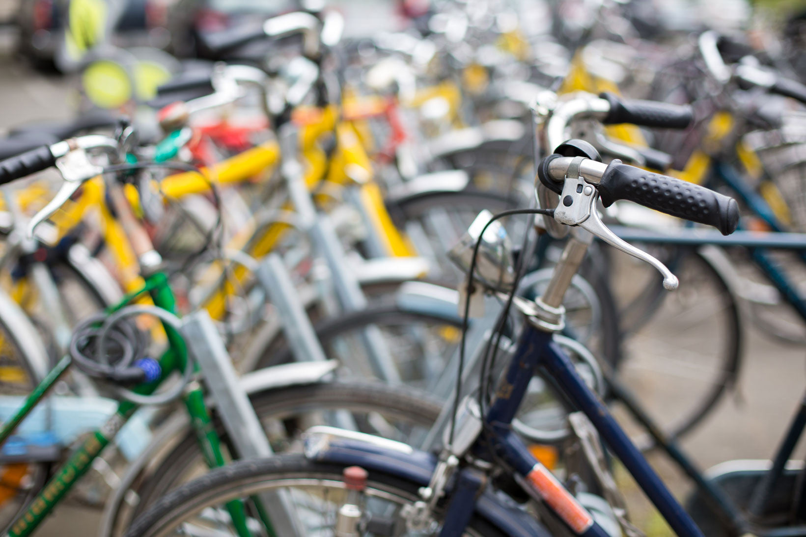 A row of bicycles