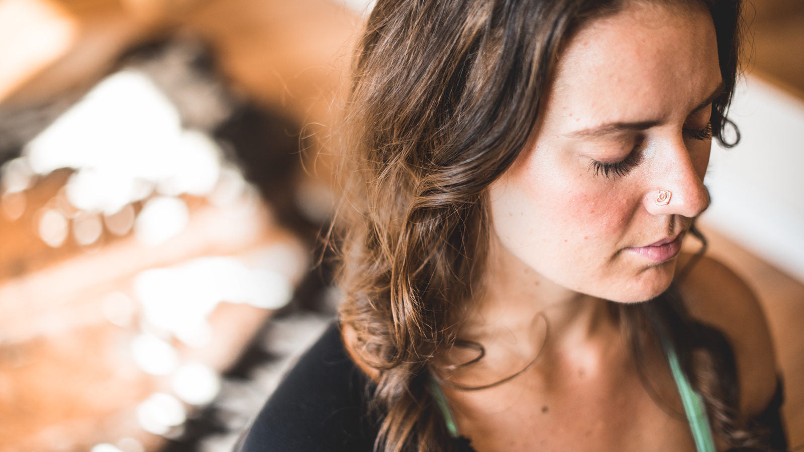 Yoga teacher Alexa Silvaggio sits in meditation