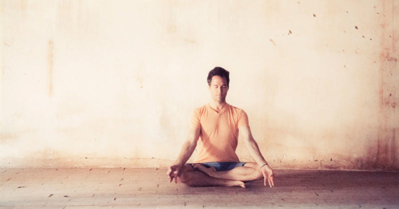 Man sits in meditation
