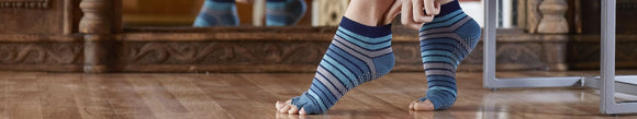 woman in yoga socks