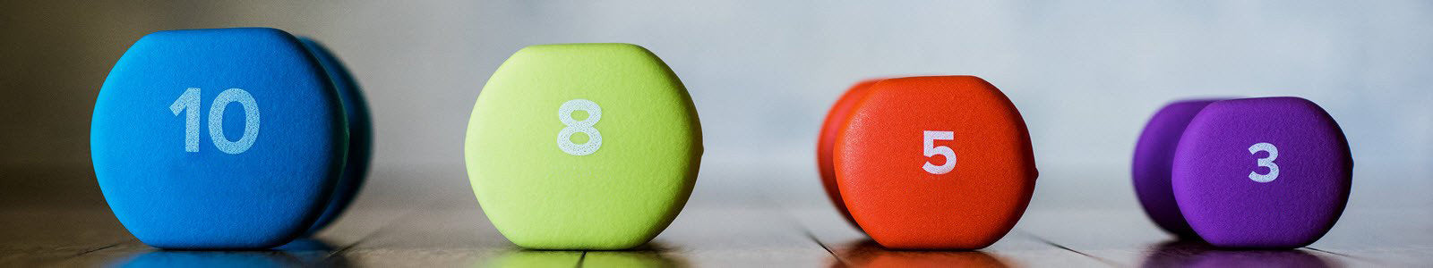 10, 8, 5 and 3 lb hand weights