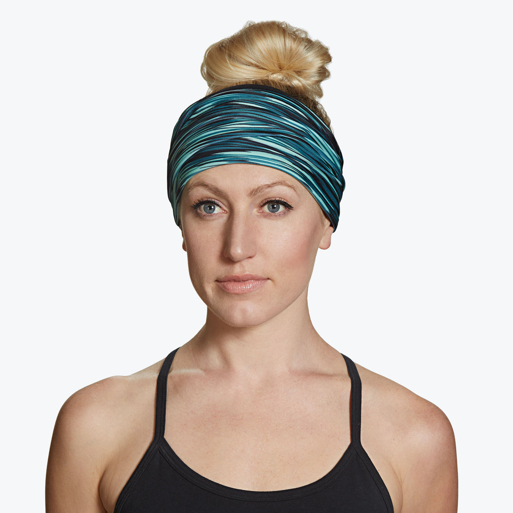 reversible extra-wide headband blue