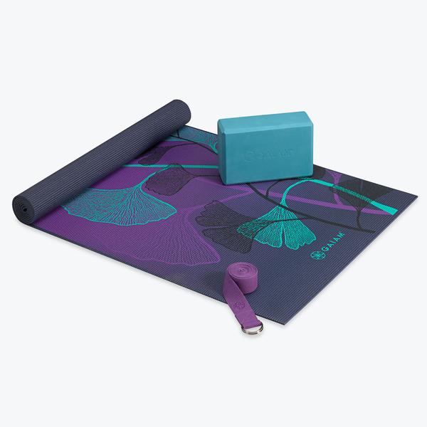 Myga Cork Yoga Starter Set - Mat, 2 Cork Blocks, & Strap - Wowcher