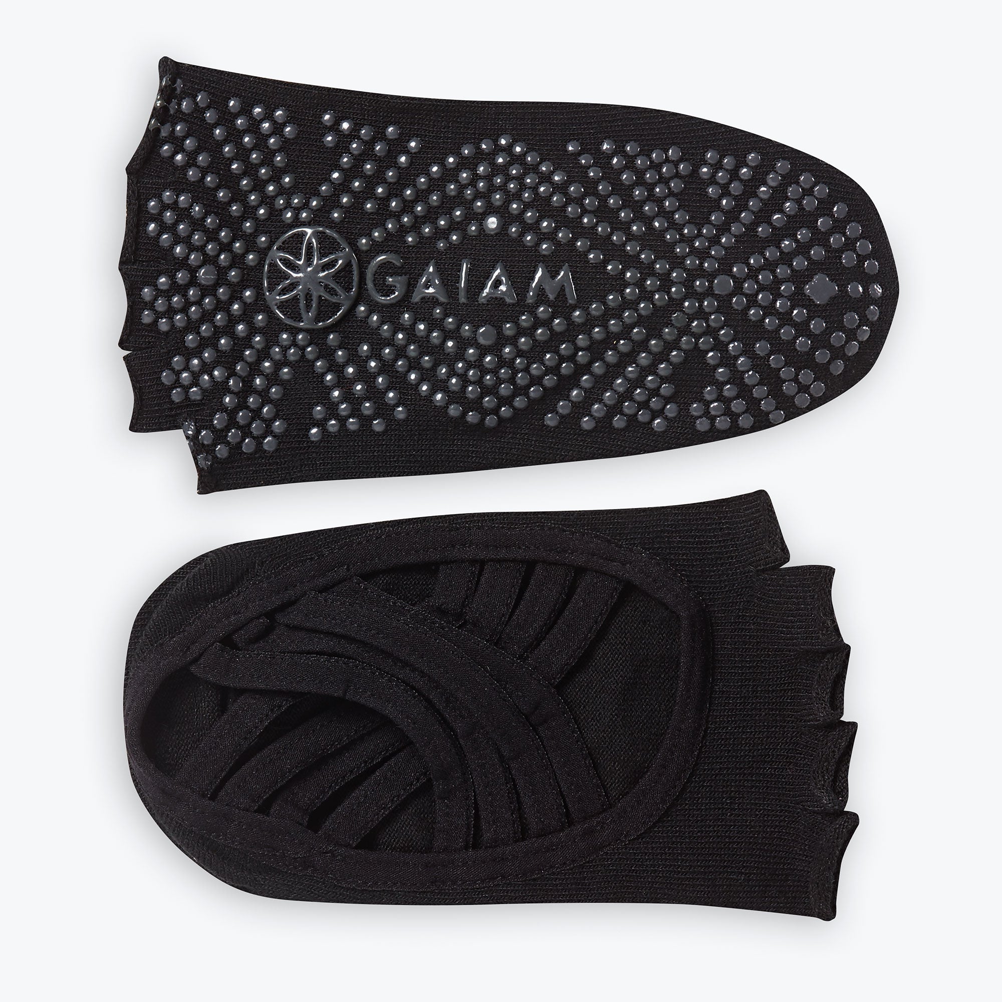 Evolve by Gaiam Toeless Grippy Yoga Socks, 2 Pack, Black and Grey,  Small/Medium 