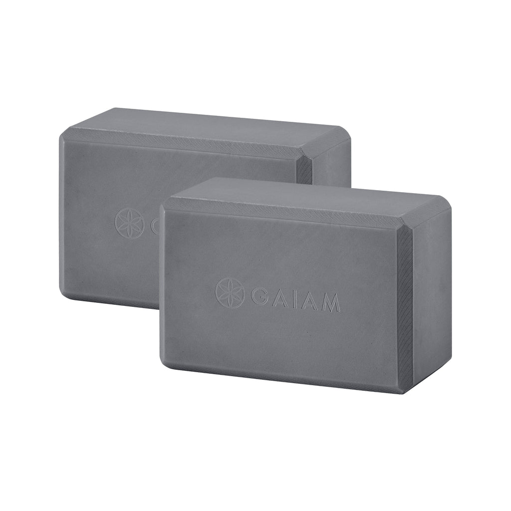 Yoga Block 2-Pack grey front angle