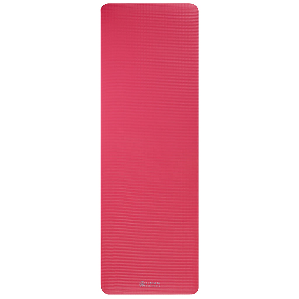 Gaiam Essentials Fitness Mat & Sling (10mm) Pink flat
