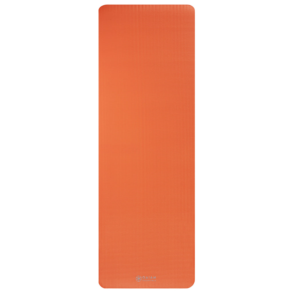Gaiam Essentials Fitness Mat & Sling (10mm) Orange flat